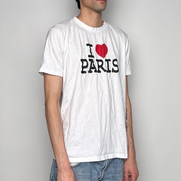 Mens I Love Paris Graphic T-Shirt White 100% Cotton XXL Souvenir Tee - Picture 7 of 9